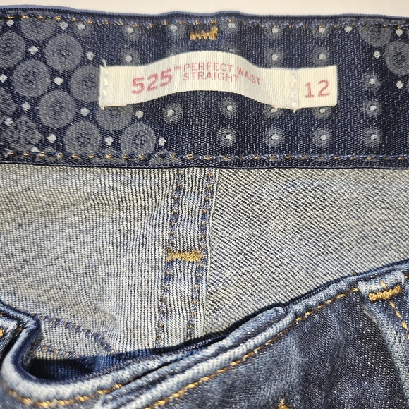 Levi's 525 Perfect Waist Straight Women's Jeans in Dark Blue - Picture 7 of 13